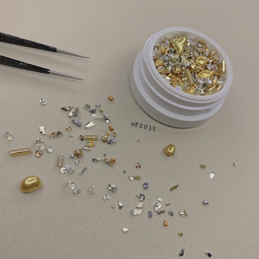 Nail P2 NP035 - Assorted Ore Gemstone - Gold ( 搭礦石-金)