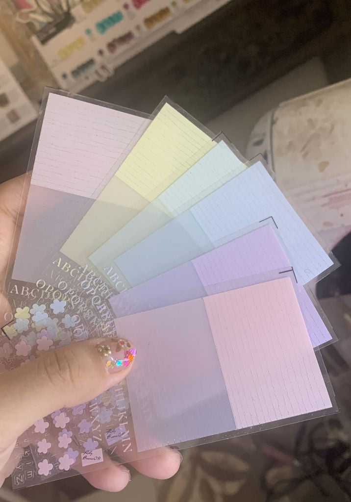 Rily Basic Strips and Flower Embryo Stickers - 07 (条纹+小花胚 - 奶黄)
