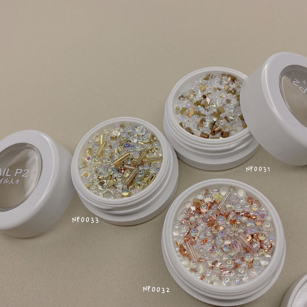 Nail P2 NP033 - Mixed Micas Stone-Gold ( 配搭雲母石-金)