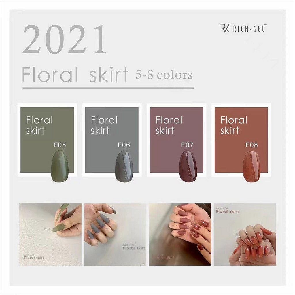 Richgel RYC13 -  Floral Skirt Gel Collection - 12 Colors   ( 花裙組 - 12色)