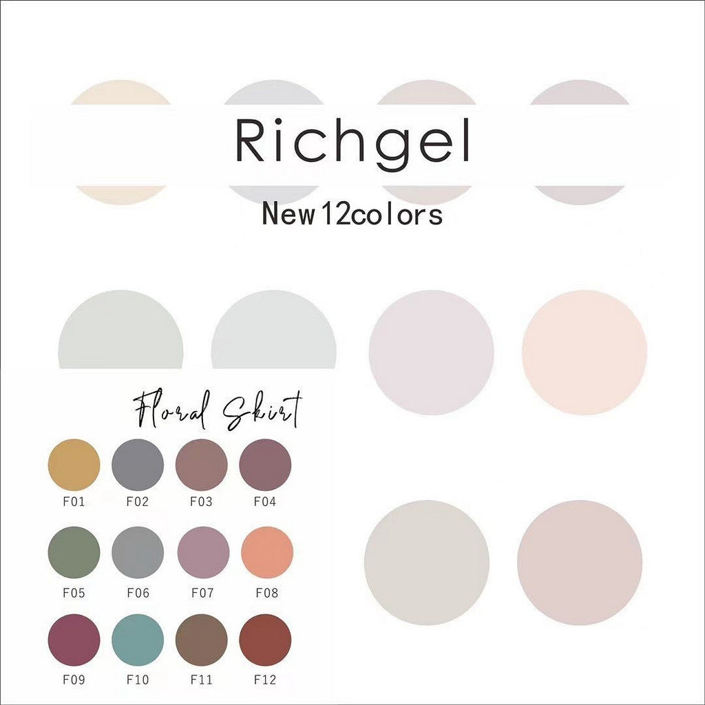 Richgel RYC13 -  Floral Skirt Gel Collection - 12 Colors   ( 花裙組 - 12色)