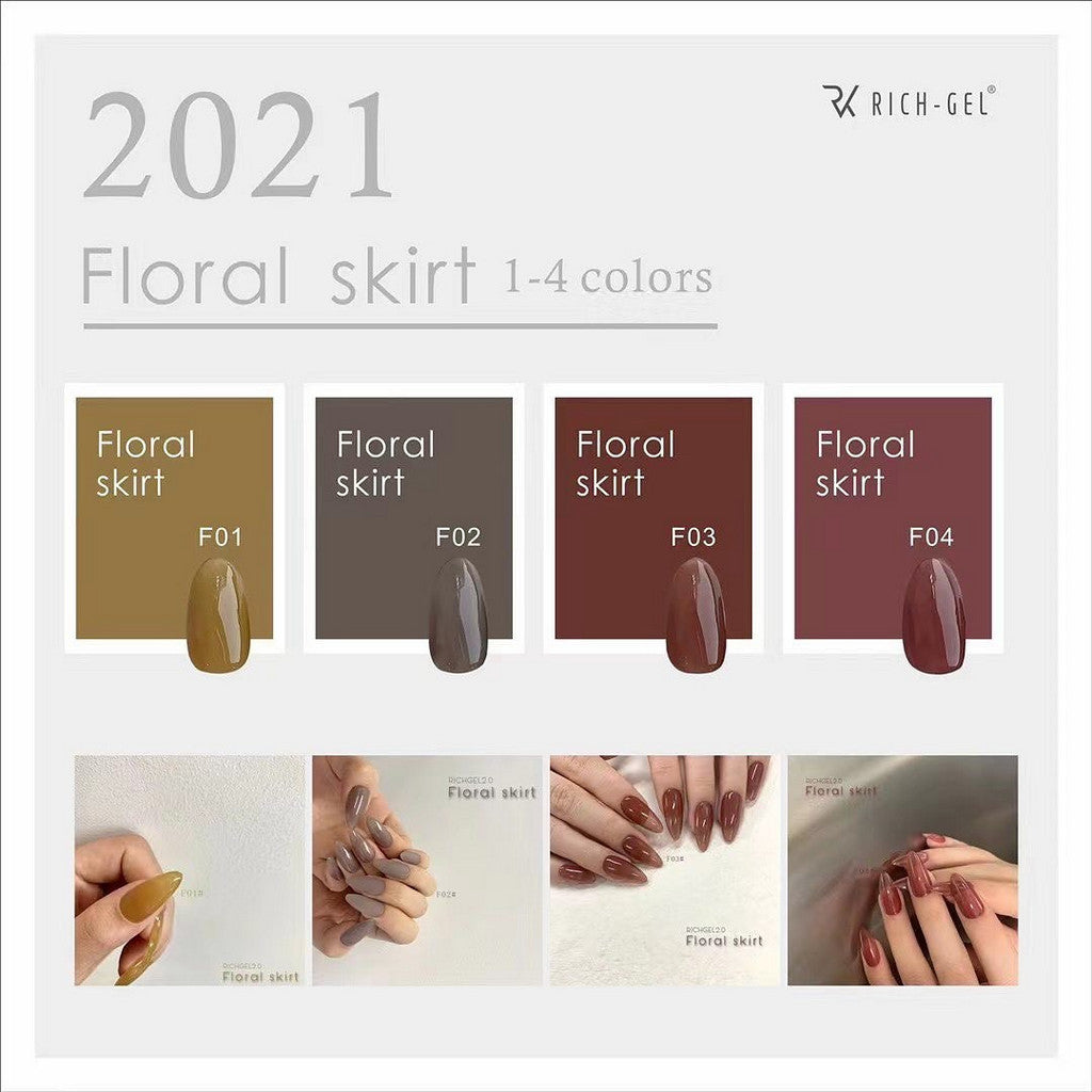 Richgel RYC13 -  Floral Skirt Gel Collection - 12 Colors   ( 花裙組 - 12色)