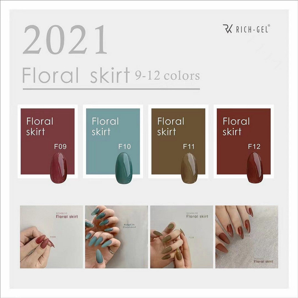 Richgel RYC13 -  Floral Skirt Gel Collection - 12 Colors   ( 花裙組 - 12色)