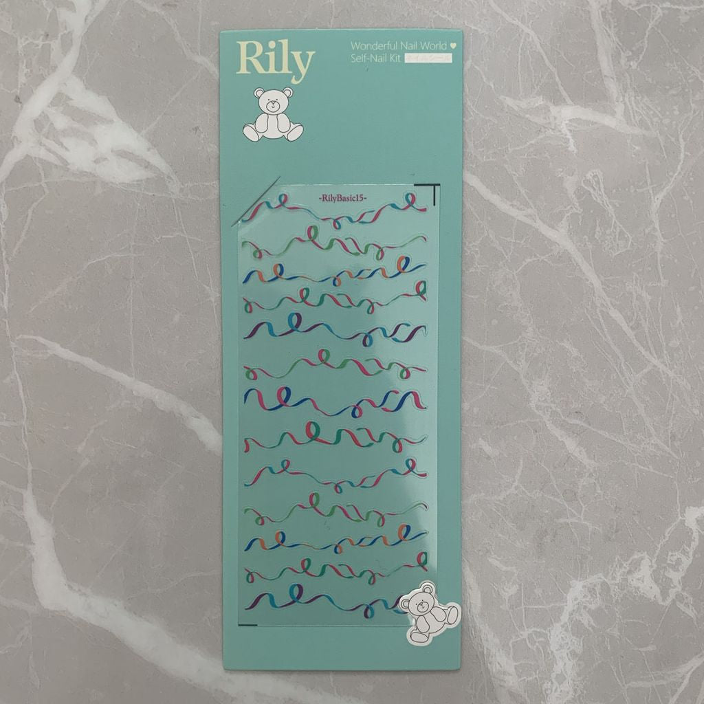 Rily Basic Ribbon Collection Stickers - 15 (原色飘带)