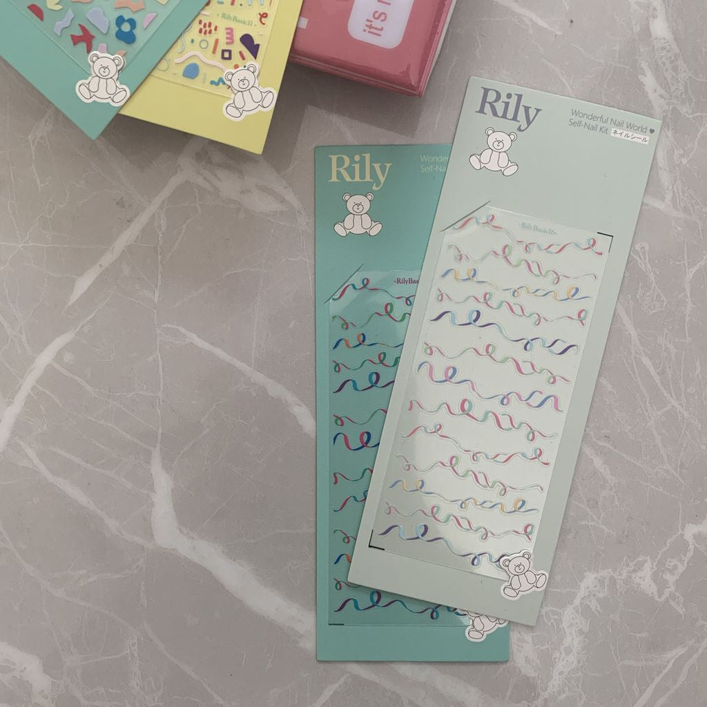 Rily Basic Ribbon Collection Stickers - 15 (原色飘带)